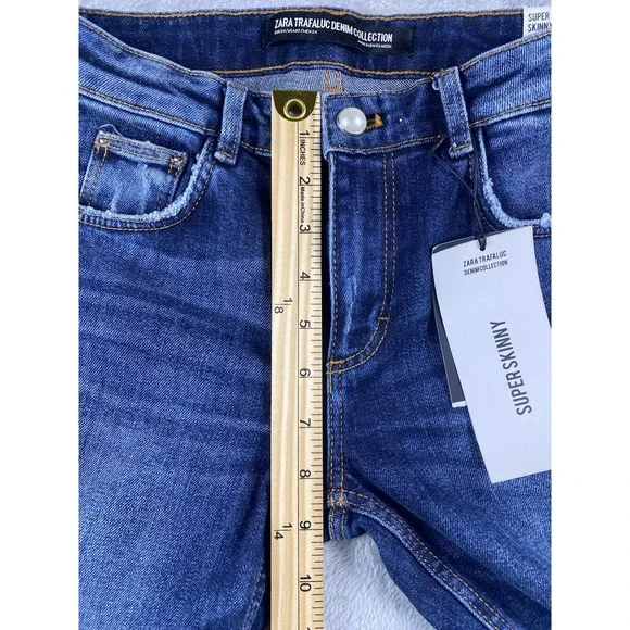 ZARA Trafaluc Denim Collection Women's Super Skinny Jeans US Size 2 (Pearls) NWT - Picture 6 of 16